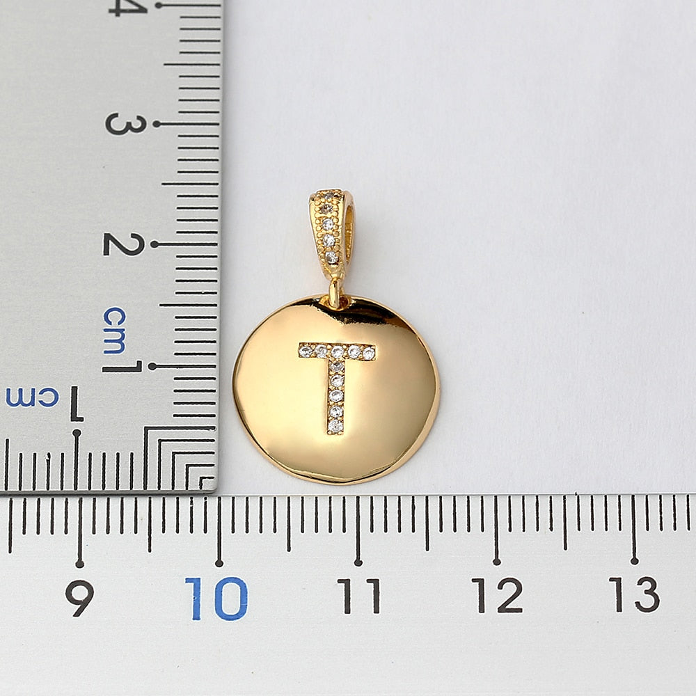 Nidin Top Quality Women Girls Initial Letter Necklace 26 A-Z Charm Neck Pendants Copper CZ Jewelry Personal Gifts Wholesale