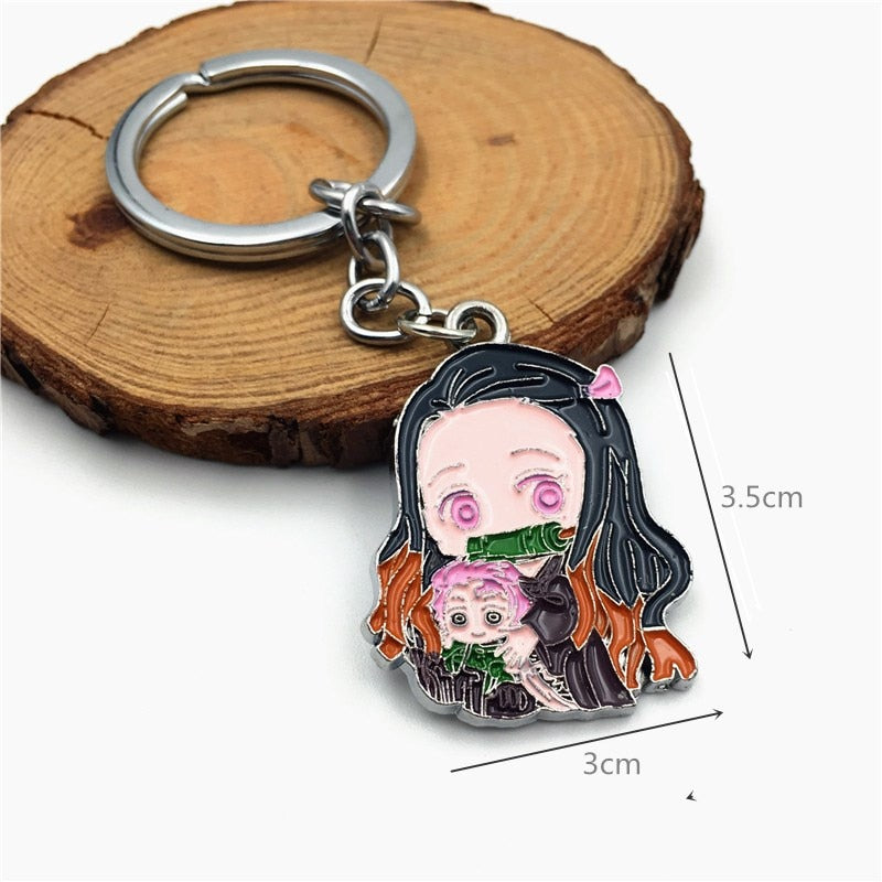 Demon Slayer Sword Keychain Japan Anime Demon Slayer Kimetsu no Yaiba Cartoon Kamado Tanjirou Blade Chaveio Weapons Props Gifts