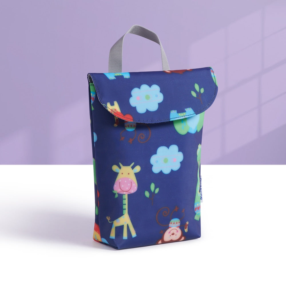 Sunveno Baby Diaper Bag Organizer Reusable Waterproof Wet/Dry Cloth Bag Mummy Storage Nappy Bag for Disposable diaper Clothing