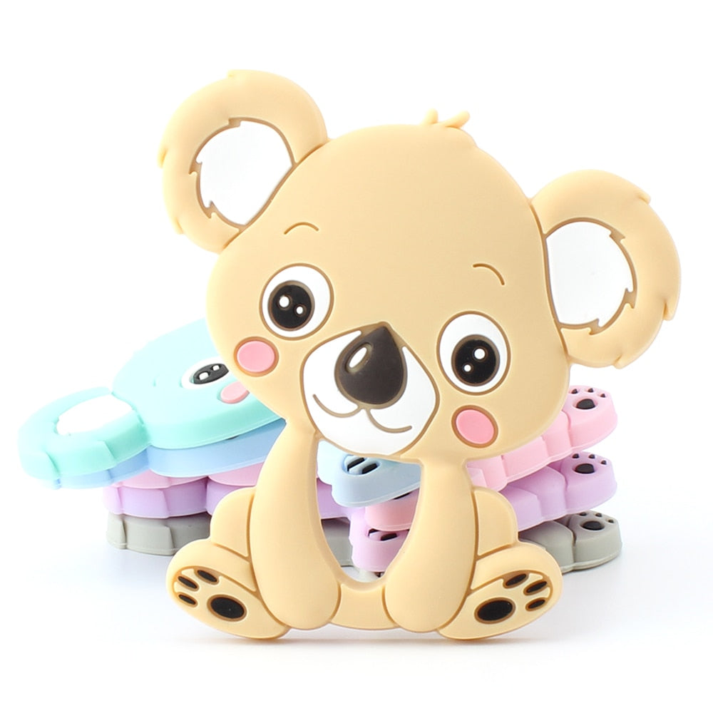 Keep&amp;Grow 1pcs Baby Animal Silicone Teethers Dog Dinosaur Koala Baby Teething Product Accessories For Pacifier Chains BPA Free