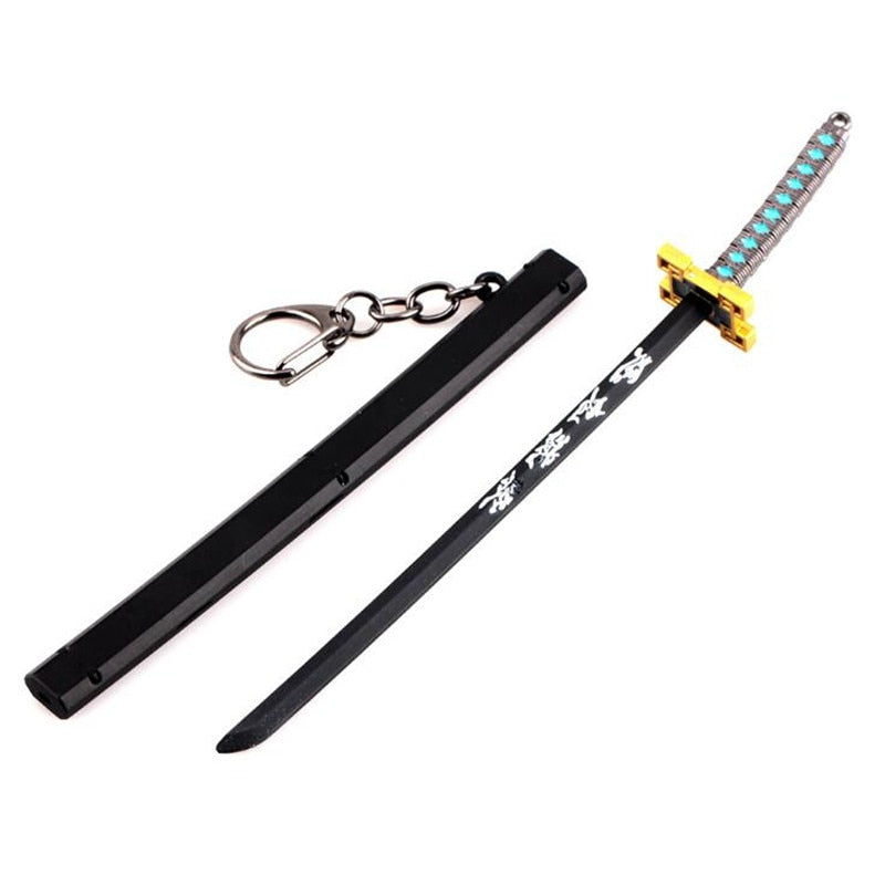 Demon Slayer Sword Keychain Japan Anime Demon Slayer Kimetsu no Yaiba Cartoon Kamado Tanjirou Blade Chaveio Weapons Props Gifts