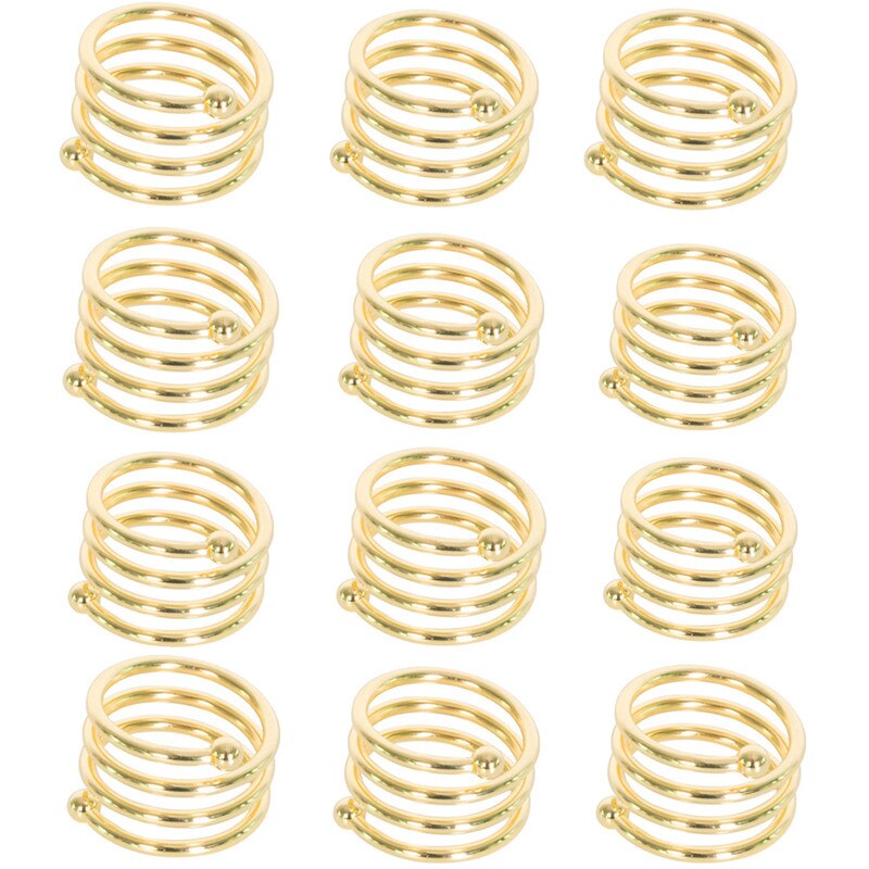 12pcs Back Pattern Wedding Napkin Rings Table Decoration Hollow Out Family Gatherings Everyday Use Napkin Buckle Holder