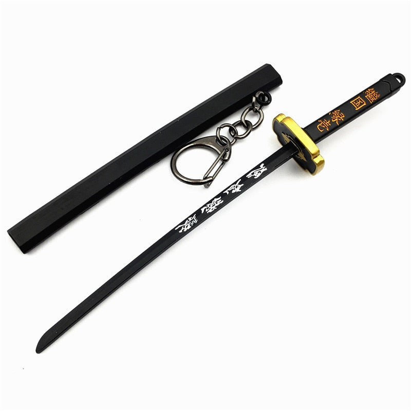 Demon Slayer Sword Keychain Japan Anime Demon Slayer Kimetsu no Yaiba Cartoon Kamado Tanjirou Blade Chaveio Weapons Props Gifts
