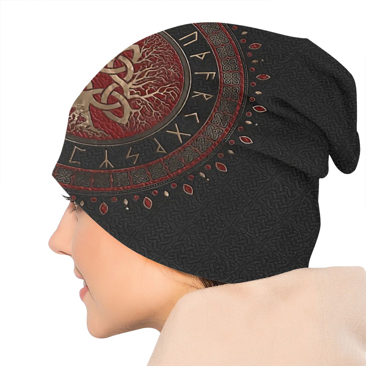 Bonnet Hats Viking Ragnar Lothbrok Men Women&#39;s Knitting Hat Tree Of With Triquetra Winter Warm Cap Street Skullies Beanies Caps