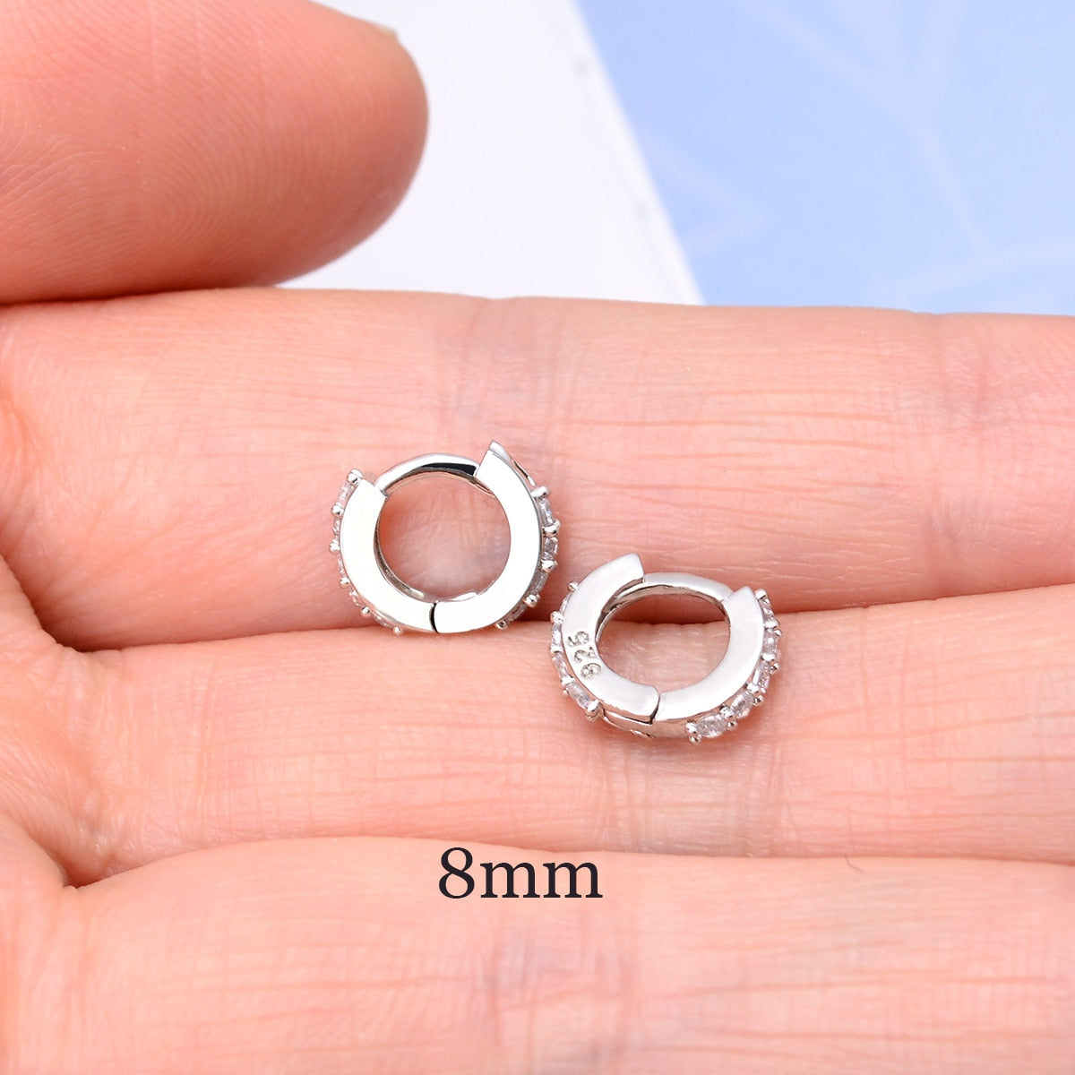 Rainbow CZ Huggies Hoop Earrings Girl Tiny Rings Cartilage Small Helix Piercing Tragus Conch Earlobe Circle Men Hoops Arete
