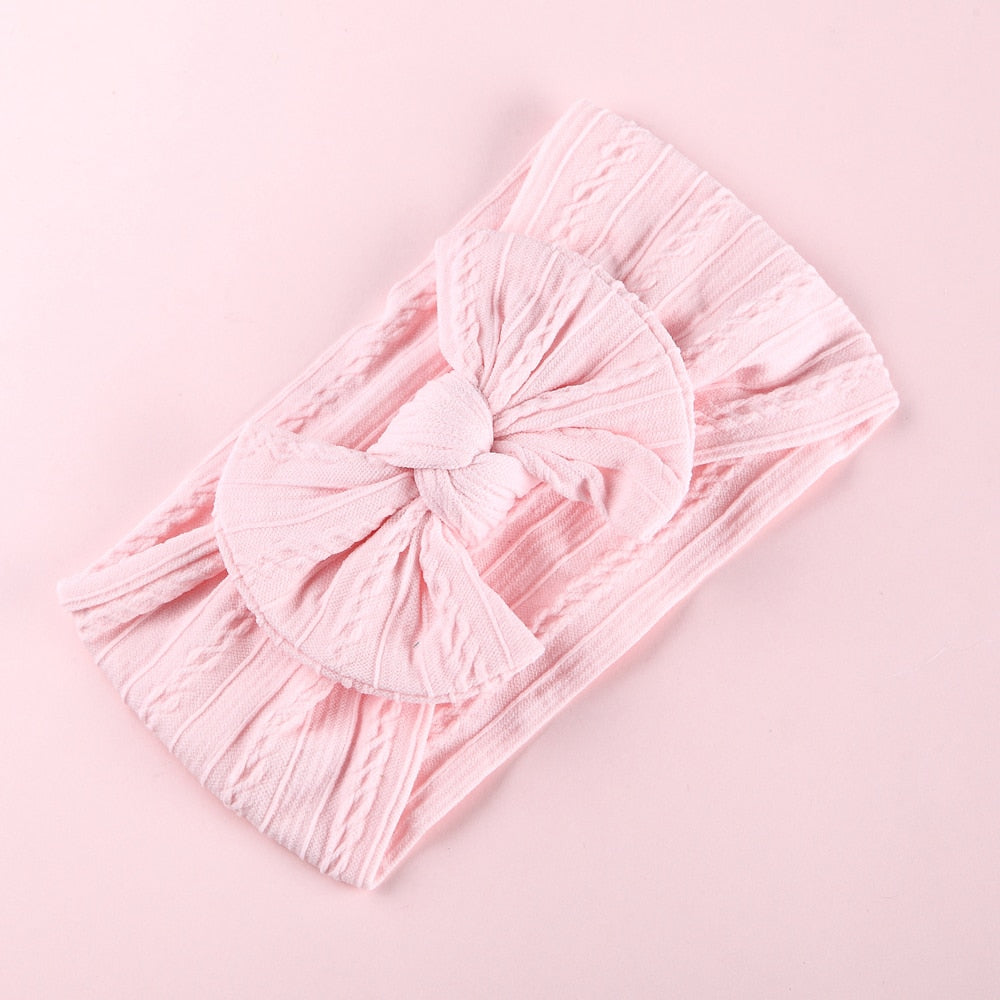 1Pcs Newborn Baby Headband For Girls Elastic Knit Children Turban Baby Bows Soft Nylon Kids Headwear Hair Accessories 32 Colors