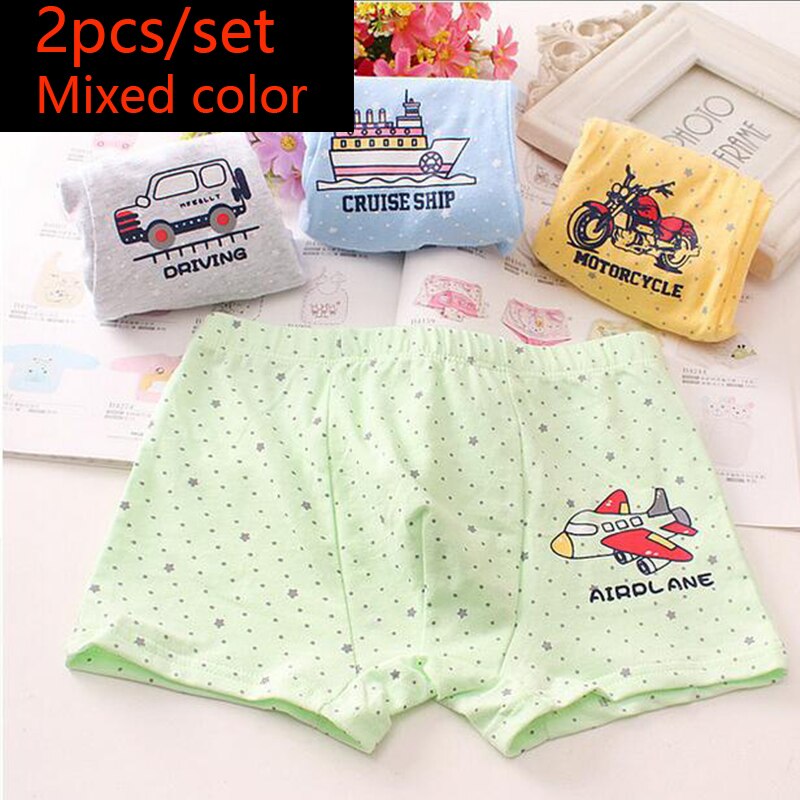 HH 2 Piece Kids Boys Underwear Cartoon Children&#39;s Shorts Panties for Baby Boy Toddler Boxers Stripes Teenagers Cotton Underpants
