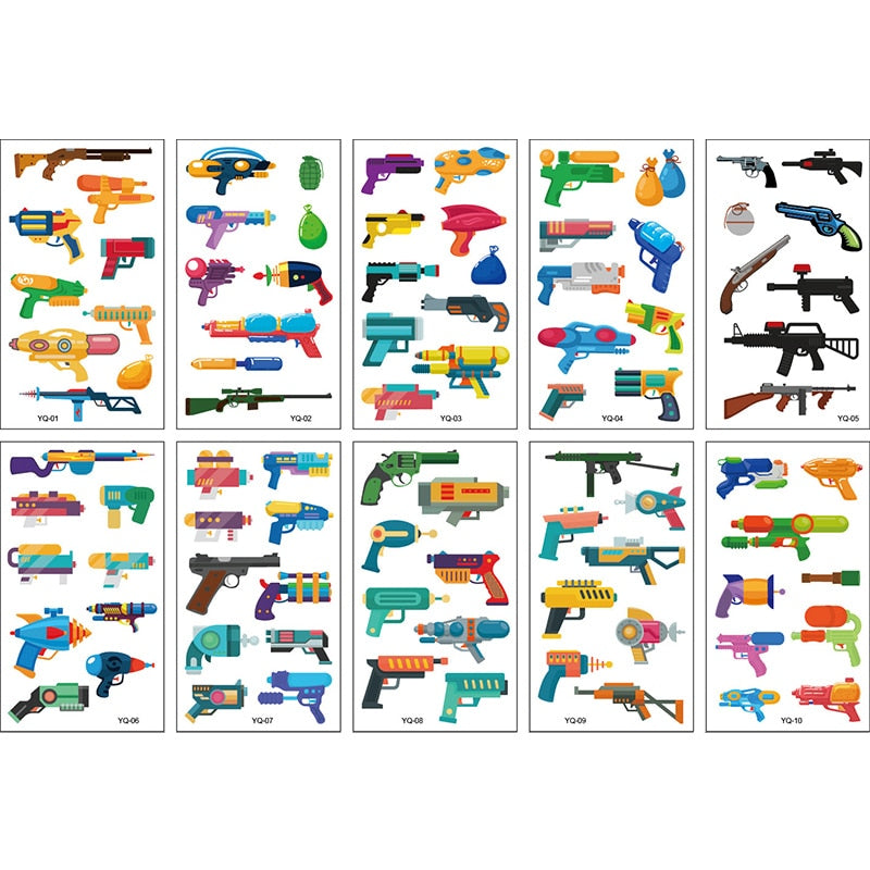 10Sheets/lot Children Cute Cartoon Unicorn Temporary Tattoo Stickers Baby Shower Kids Body Makeup Sticker Tattoos Mermaid Party