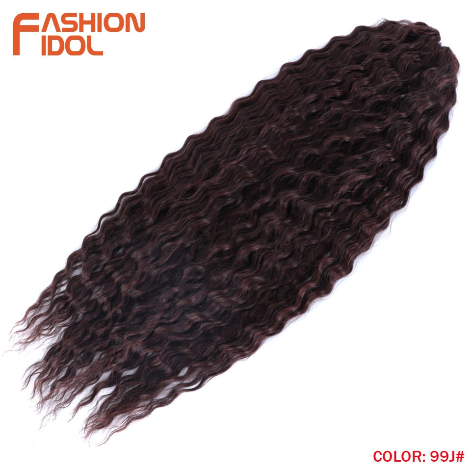 Ariel Curl Hair Water Wave Twist Crochet Hair Synthetic Braid Hair Ombre Blonde Pink 22 Inch Deep Wave Braiding Hair Extension