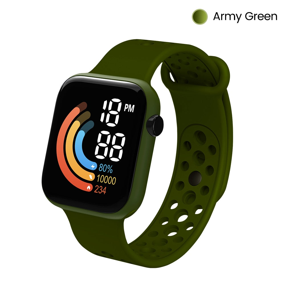 Twitch Children Kids Watch Wristwatch Boy Girls Sport LED Simple Color Silicone Strap Kids Watches Student Gift For Wholesale