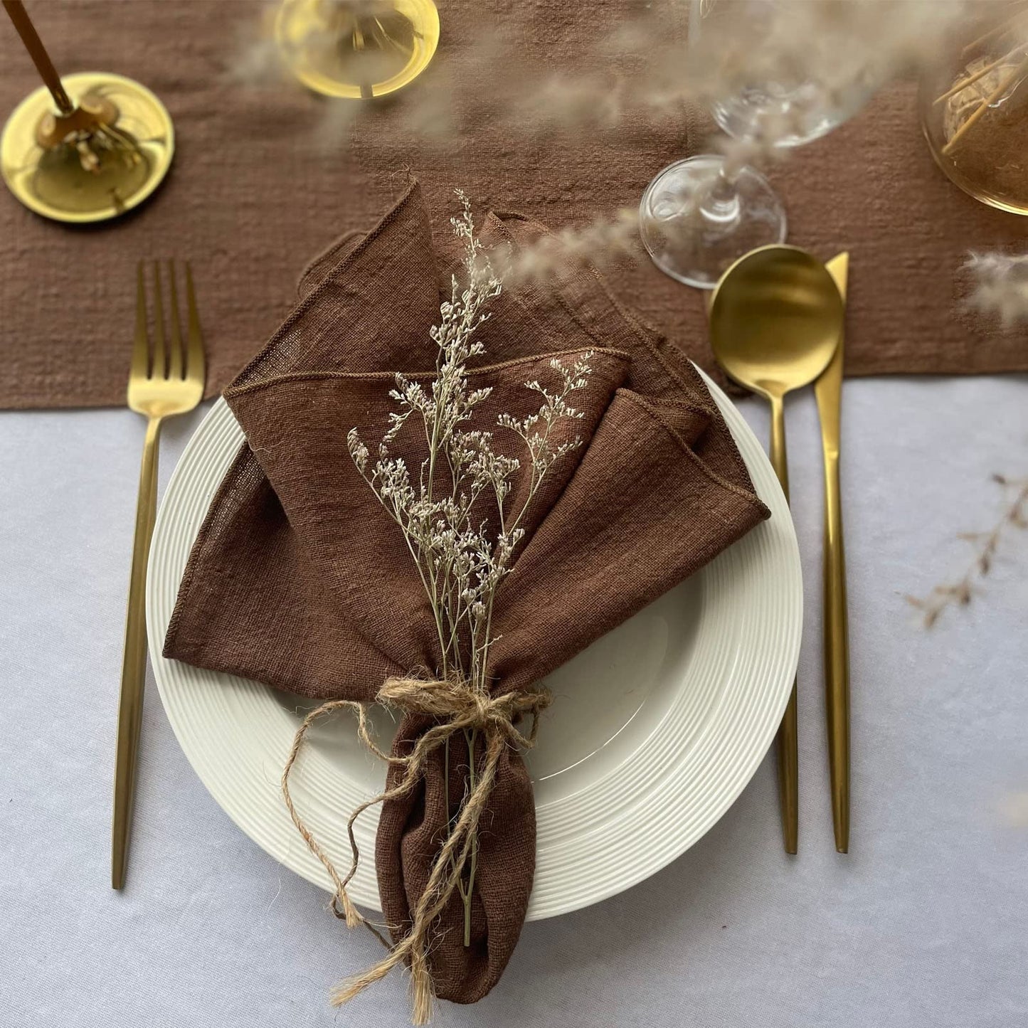 4PCS Decoration Mariage Gauze Crepe Cloth Napkins Pure Cotton Fabric Wedding Decor Everyday Use Dinner Tea Towel Table Village