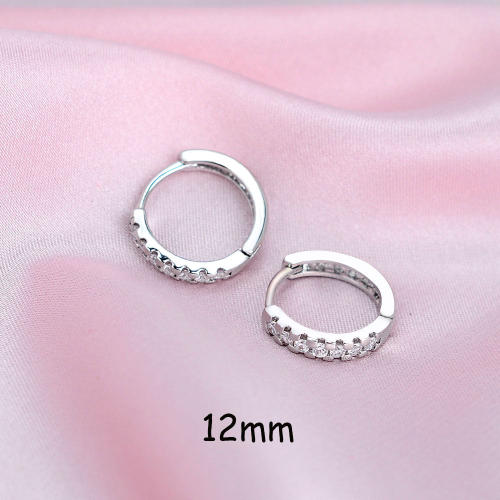 Rainbow CZ Huggies Hoop Earrings Girl Tiny Rings Cartilage Small Helix Piercing Tragus Conch Earlobe Circle Men Hoops Arete