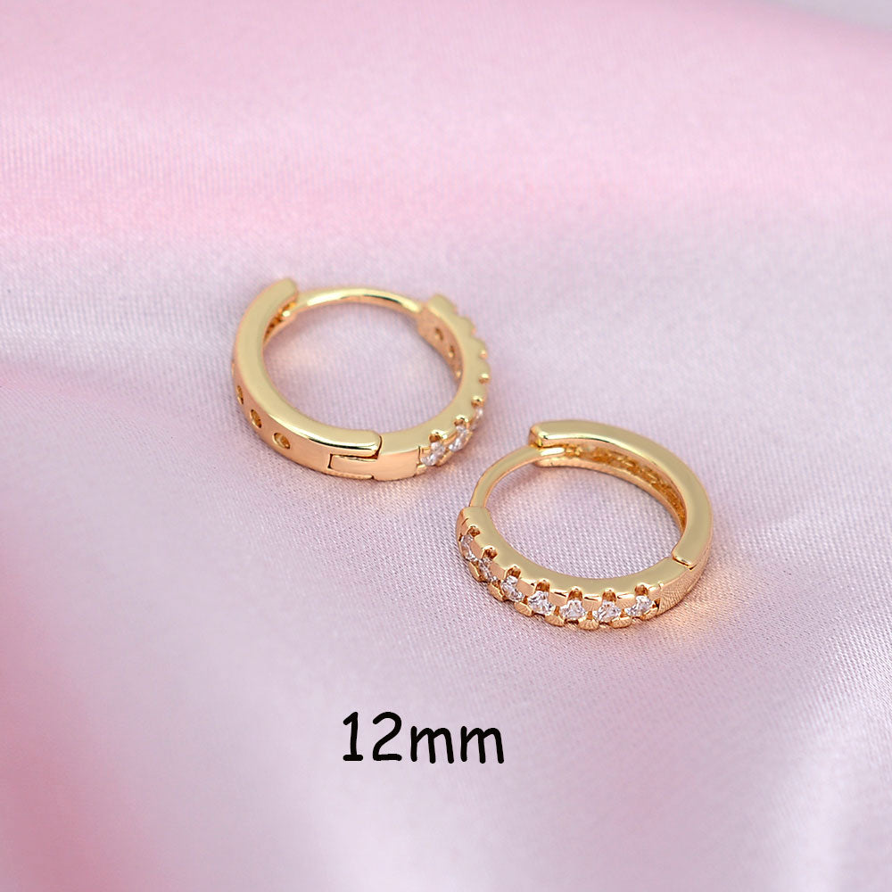 Rainbow CZ Huggies Hoop Earrings Girl Tiny Rings Cartilage Small Helix Piercing Tragus Conch Earlobe Circle Men Hoops Arete