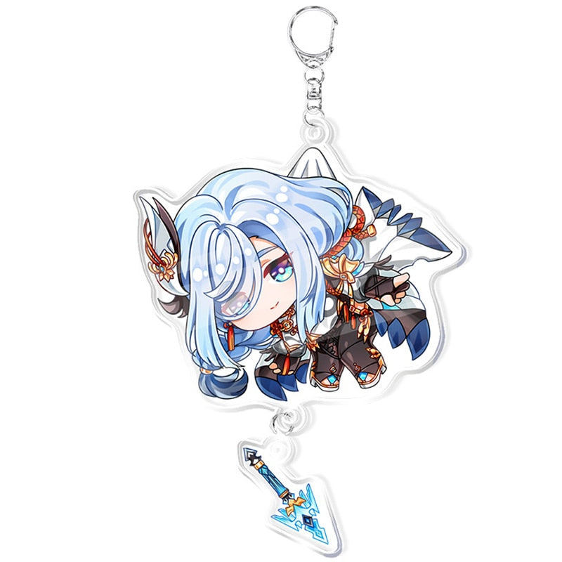 Anime Genshin Impact Keychain Cartoon Cosplay Keychains with pendant metal Car key chain Key Ring Men Women Baby Jewelry Gift