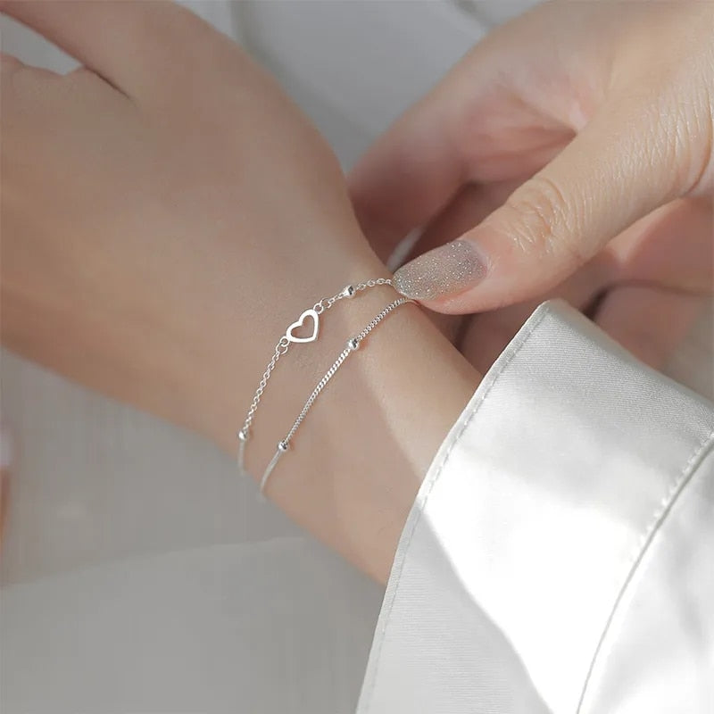 Adjustable Silver Color Dreamcatcher Tassel Feather Round Bead Charm Bracelet &amp;Bangle For Women Elegant Jewelry sl209