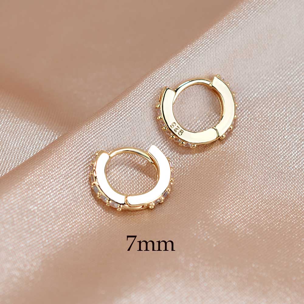 Rainbow CZ Huggies Hoop Earrings Girl Tiny Rings Cartilage Small Helix Piercing Tragus Conch Earlobe Circle Men Hoops Arete