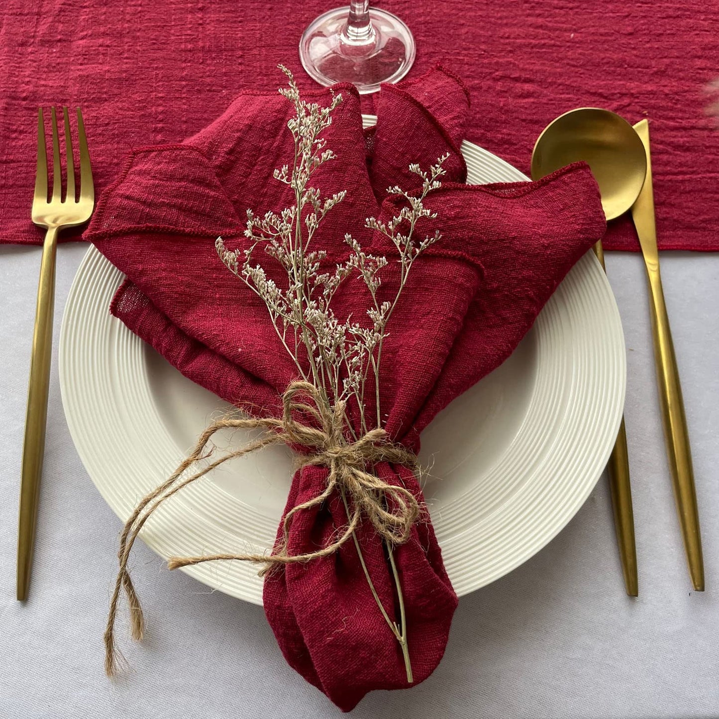 4PCS Decoration Mariage Gauze Crepe Cloth Napkins Pure Cotton Fabric Wedding Decor Everyday Use Dinner Tea Towel Table Village