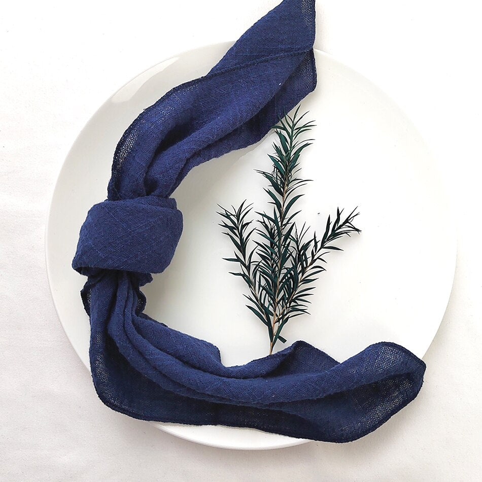10PCS Sage Green Gauze Crepe Cloth Napkins Pack Pure Cotton Fabric 40x40cm Wedding Decor Everyday Use Dinner Tea Towel