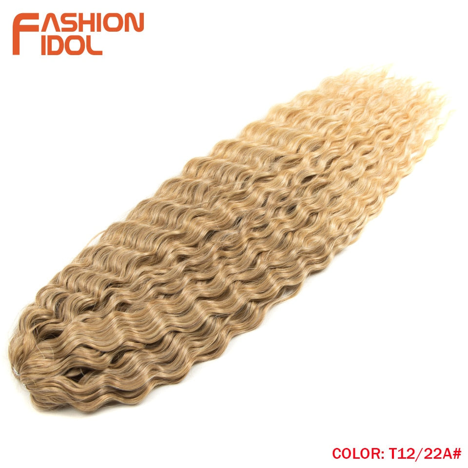 Ariel Curl Hair Water Wave Twist Crochet Hair Synthetic Braid Hair Ombre Blonde Pink 22 Inch Deep Wave Braiding Hair Extension