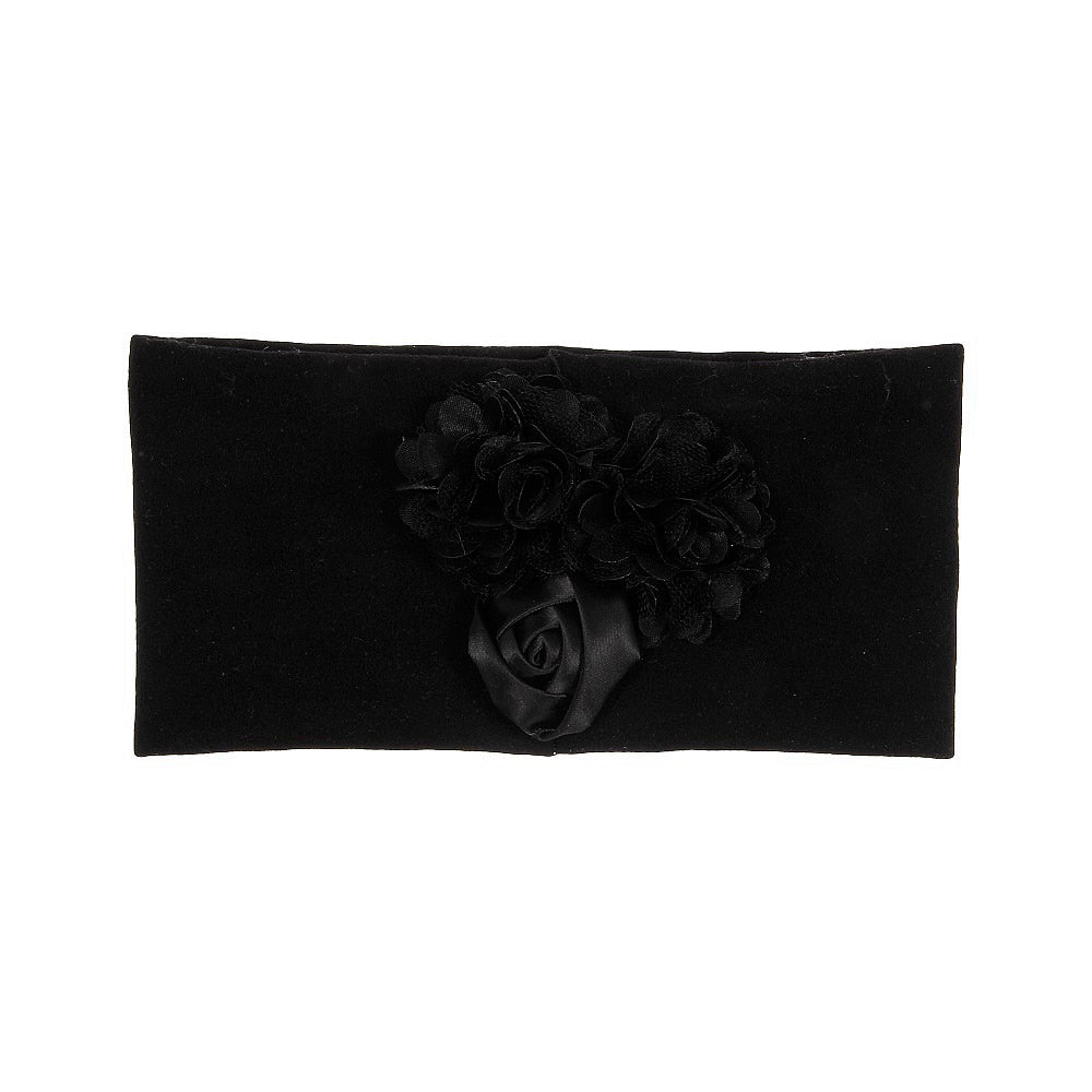 Nishine Soft Stretch Satin Rose Flower Baby Headband Newborn Knot Wide Nylon Headwraps Turban Girls Headwear Kids Photo Props