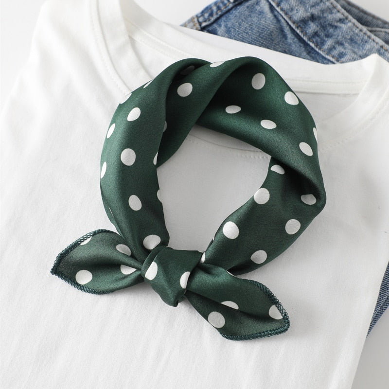 2022 Square Silk Scarf Women Fashion Print Small Neck Scarfs Office Lady Hair Band Foulard Hand Kerchief Female Bandana Shawl