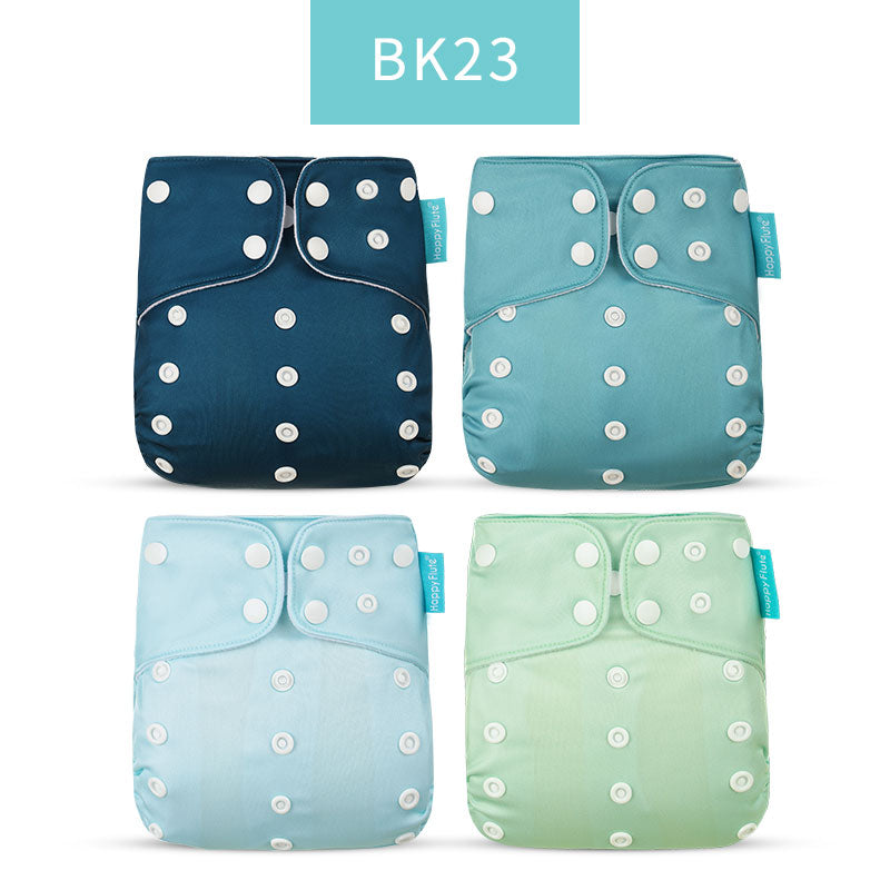 Happyflute 2023 4pcs/set Washable Eco-friendly Baby Cloth Diaper Ecological Adjustable Nappy Reusable Diaper Fit 0-2year 3-15kg