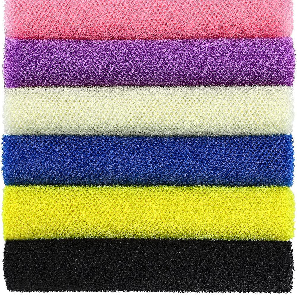 6 Pieces African Mesh Sponge African Body Exfoliator Mesh Body Scrub Back Cleaner Great for everyday use or stocking fillers