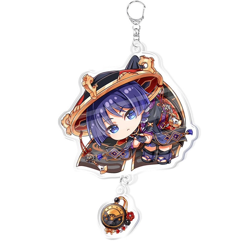Anime Genshin Impact Keychain Cartoon Cosplay Keychains with pendant metal Car key chain Key Ring Men Women Baby Jewelry Gift