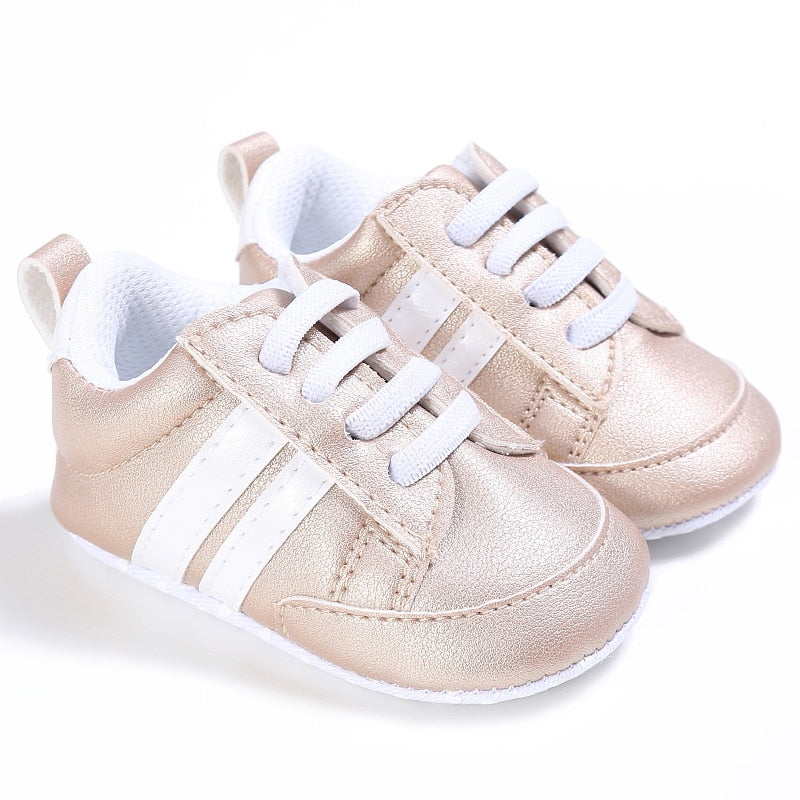 Newborn Baby Shoes Boy Girl Classical Sport Soft Sole PU Leather Multi-Color First Walker Crib Moccasins Casual Sneakers Shoes