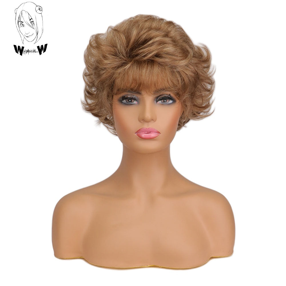 WHIMSICAL W Synthetic Women's High Quality Short Wig Natural Hair Curly Full Wig Thick Wigs For Everyday