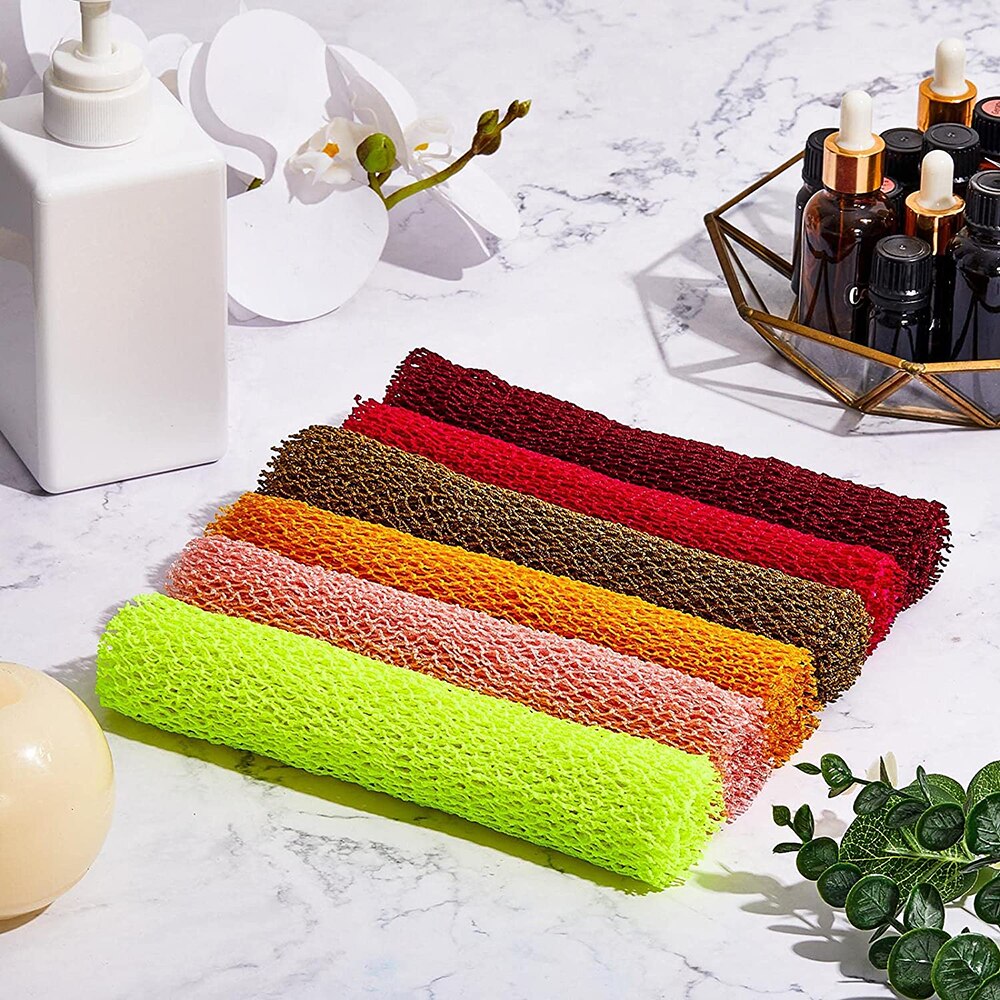 6 Pieces African Mesh Sponge African Body Exfoliator Mesh Body Scrub Back Cleaner Great for everyday use or stocking fillers