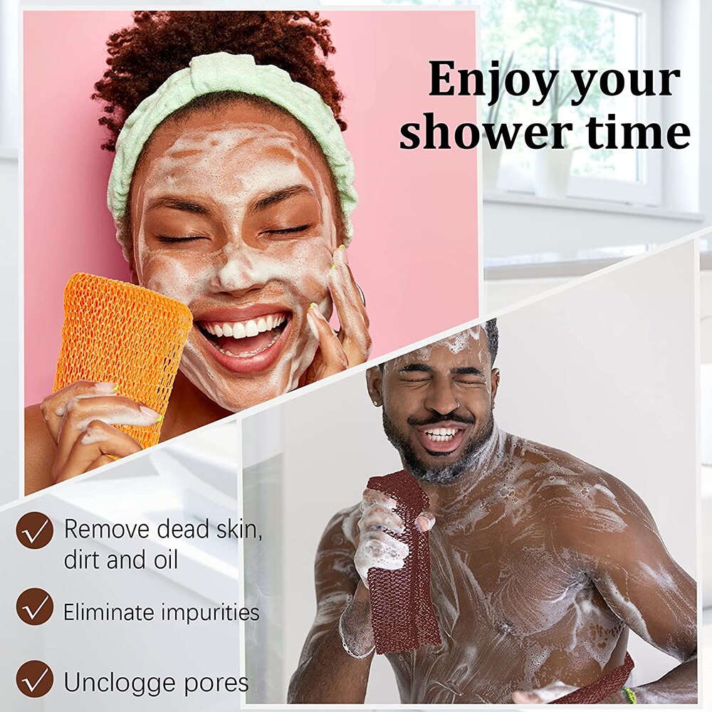 6 Pieces African Mesh Sponge African Body Exfoliator Mesh Body Scrub Back Cleaner Great for everyday use or stocking fillers