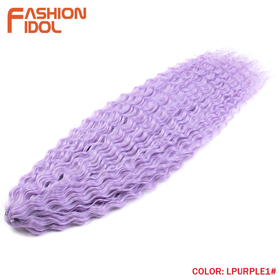 Ariel Curl Hair Water Wave Twist Crochet Hair Synthetic Braid Hair Ombre Blonde Pink 22 Inch Deep Wave Braiding Hair Extension