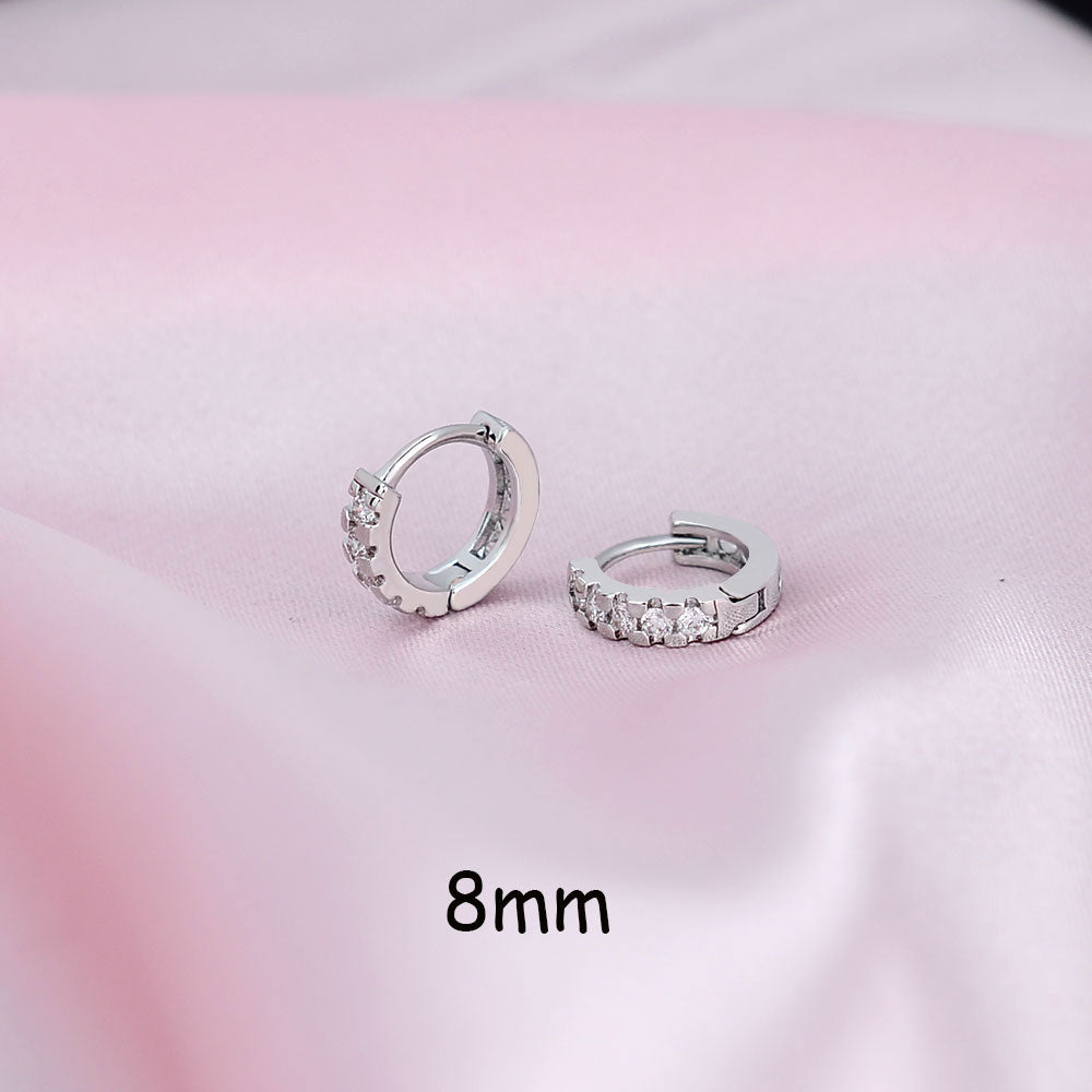 Rainbow CZ Huggies Hoop Earrings Girl Tiny Rings Cartilage Small Helix Piercing Tragus Conch Earlobe Circle Men Hoops Arete