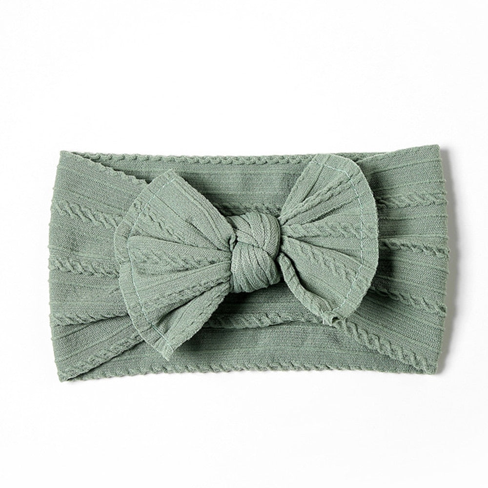 1Pcs Newborn Baby Headband For Girls Elastic Knit Children Turban Baby Bows Soft Nylon Kids Headwear Hair Accessories 32 Colors