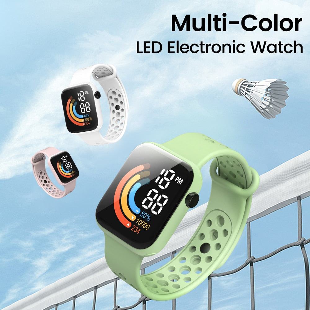 Twitch Children Kids Watch Wristwatch Boy Girls Sport LED Simple Color Silicone Strap Kids Watches Student Gift For Wholesale