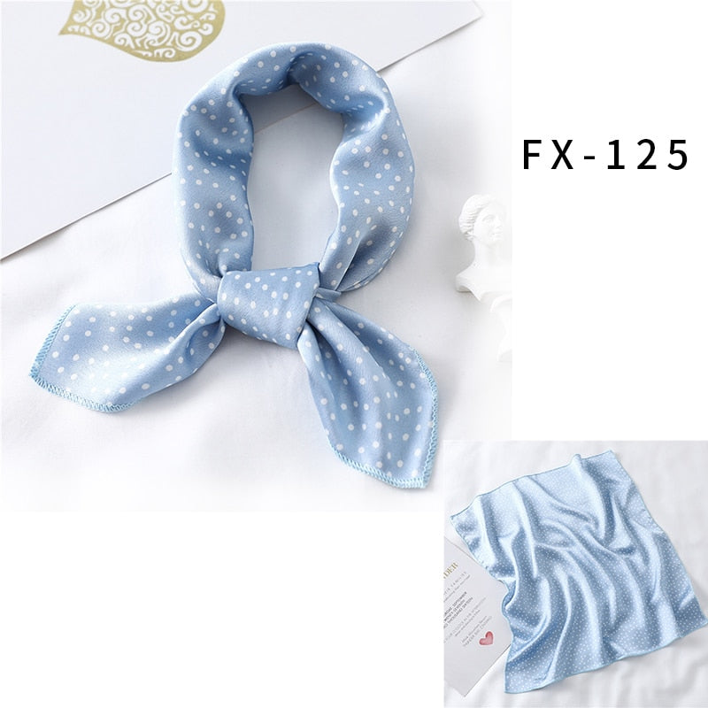 2022 Square Silk Scarf Women Fashion Print Small Neck Scarfs Office Lady Hair Band Foulard Hand Kerchief Female Bandana Shawl