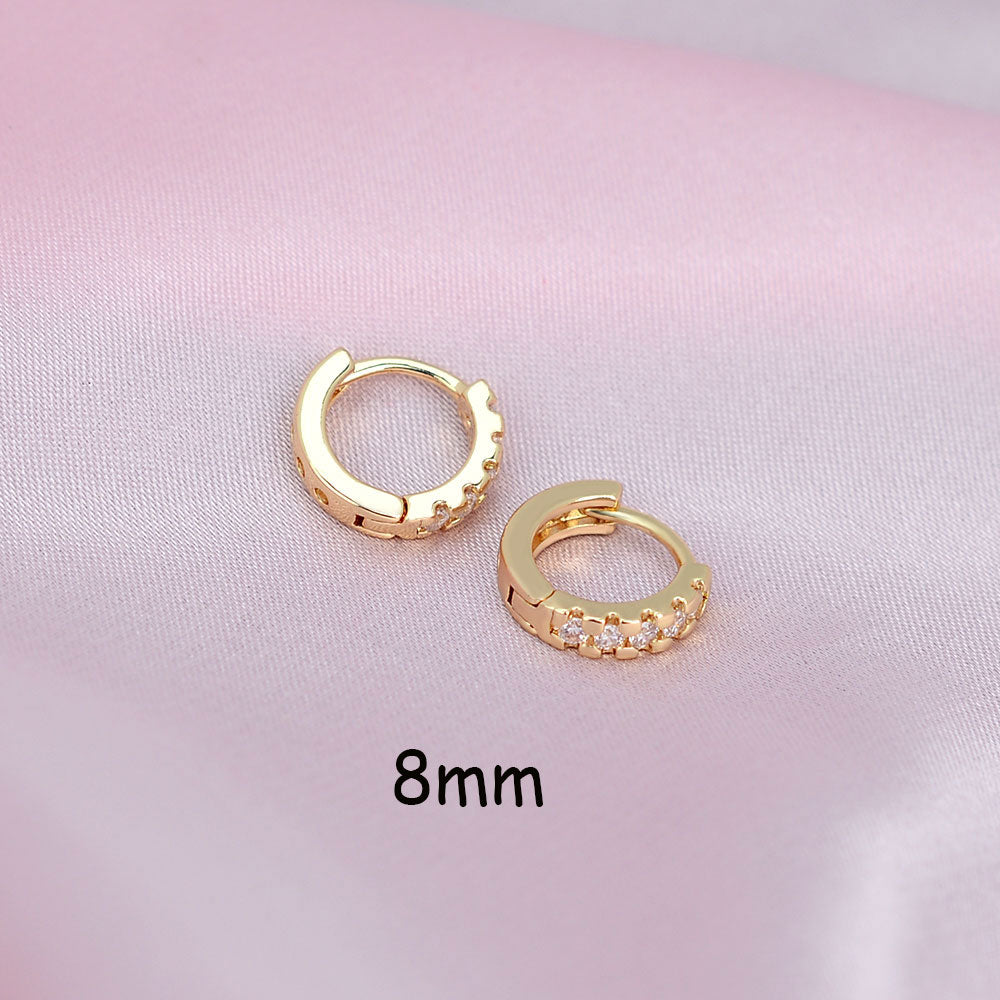 Rainbow CZ Huggies Hoop Earrings Girl Tiny Rings Cartilage Small Helix Piercing Tragus Conch Earlobe Circle Men Hoops Arete