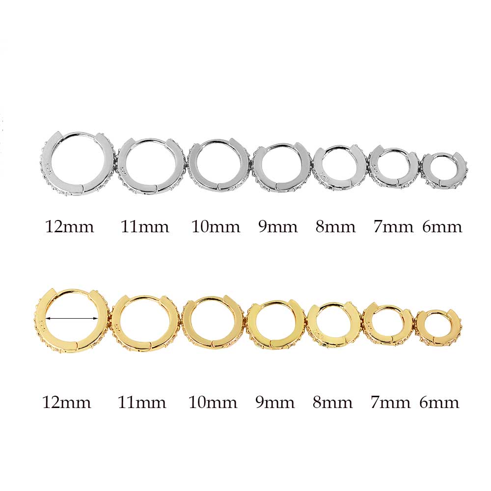 Rainbow CZ Huggies Hoop Earrings Girl Tiny Rings Cartilage Small Helix Piercing Tragus Conch Earlobe Circle Men Hoops Arete