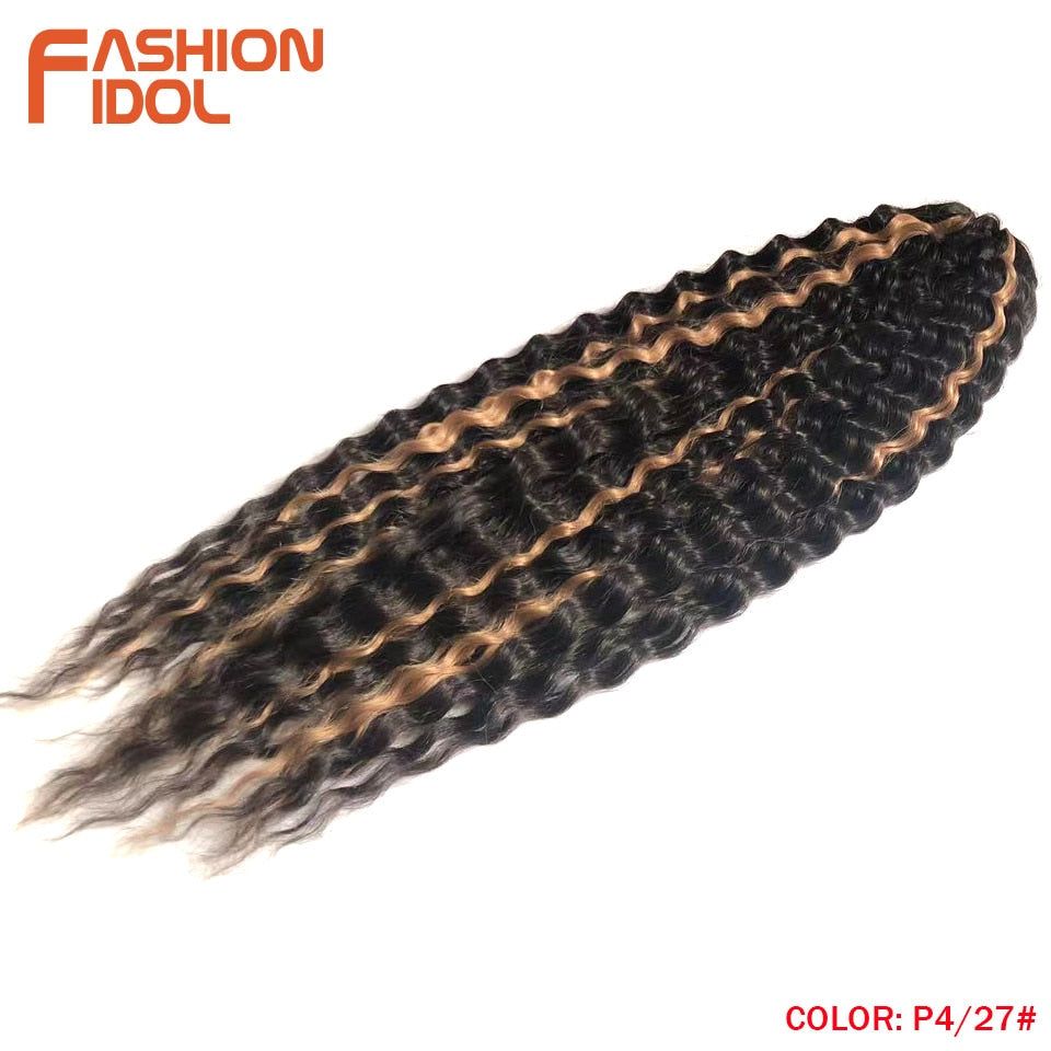 Ariel Curl Hair Water Wave Twist Crochet Hair Synthetic Braid Hair Ombre Blonde Pink 22 Inch Deep Wave Braiding Hair Extension