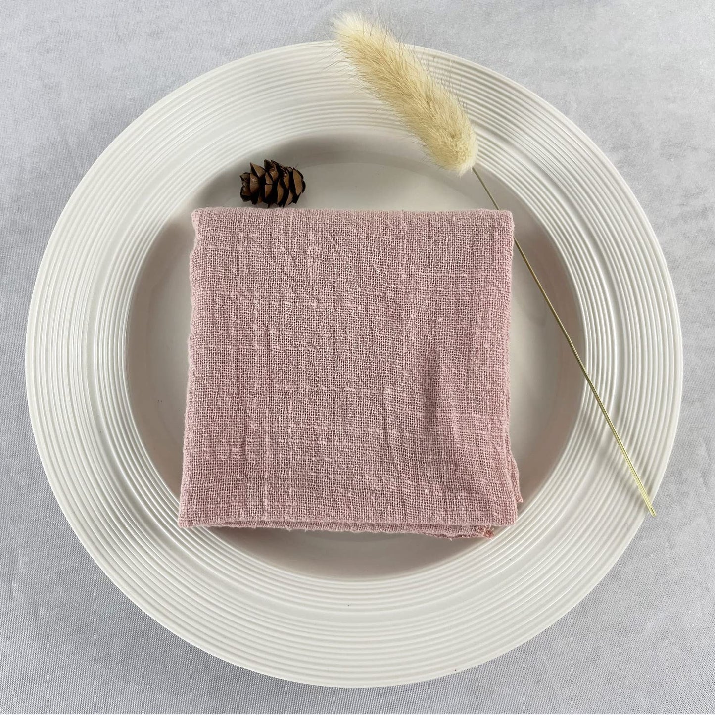 4PCS Decoration Mariage Gauze Crepe Cloth Napkins Pure Cotton Fabric Wedding Decor Everyday Use Dinner Tea Towel Table Village