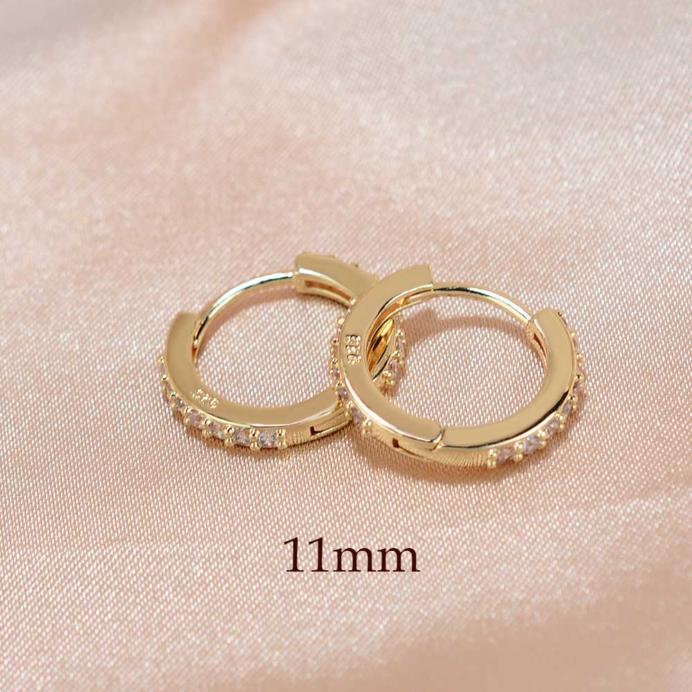 Rainbow CZ Huggies Hoop Earrings Girl Tiny Rings Cartilage Small Helix Piercing Tragus Conch Earlobe Circle Men Hoops Arete