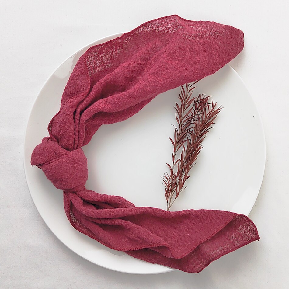 10PCS Sage Green Gauze Crepe Cloth Napkins Pack Pure Cotton Fabric 40x40cm Wedding Decor Everyday Use Dinner Tea Towel