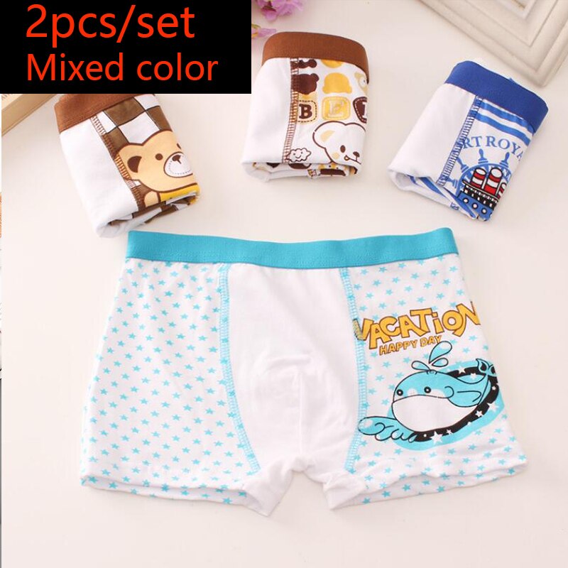 HH 2 Piece Kids Boys Underwear Cartoon Children&#39;s Shorts Panties for Baby Boy Toddler Boxers Stripes Teenagers Cotton Underpants