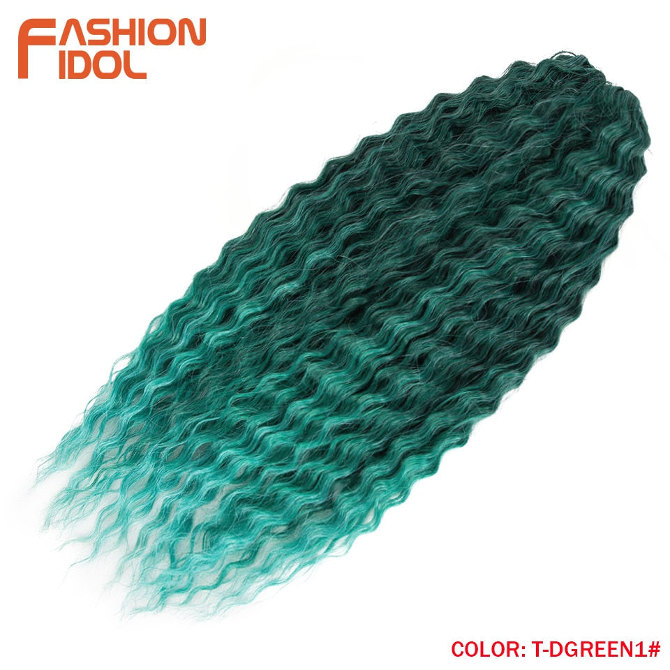 Ariel Curl Hair Water Wave Twist Crochet Hair Synthetic Braid Hair Ombre Blonde Pink 22 Inch Deep Wave Braiding Hair Extension