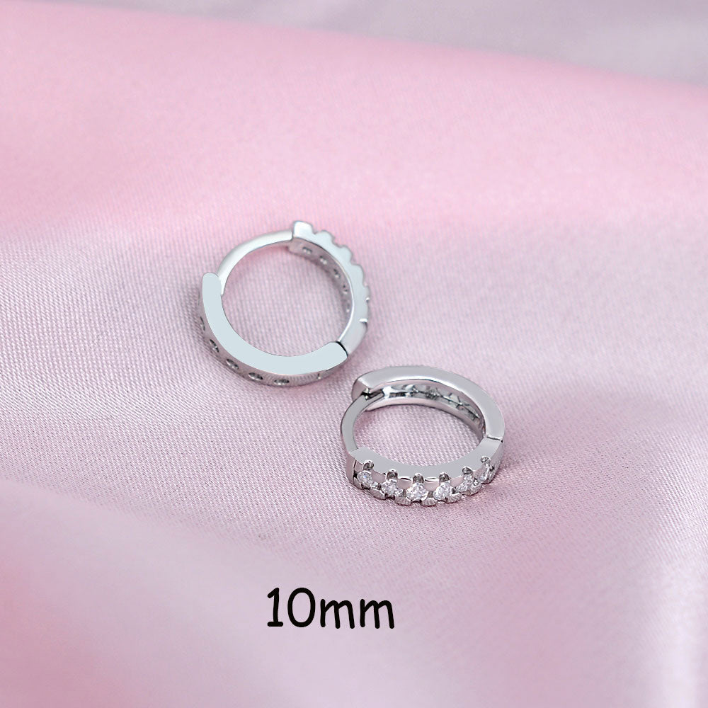 Rainbow CZ Huggies Hoop Earrings Girl Tiny Rings Cartilage Small Helix Piercing Tragus Conch Earlobe Circle Men Hoops Arete