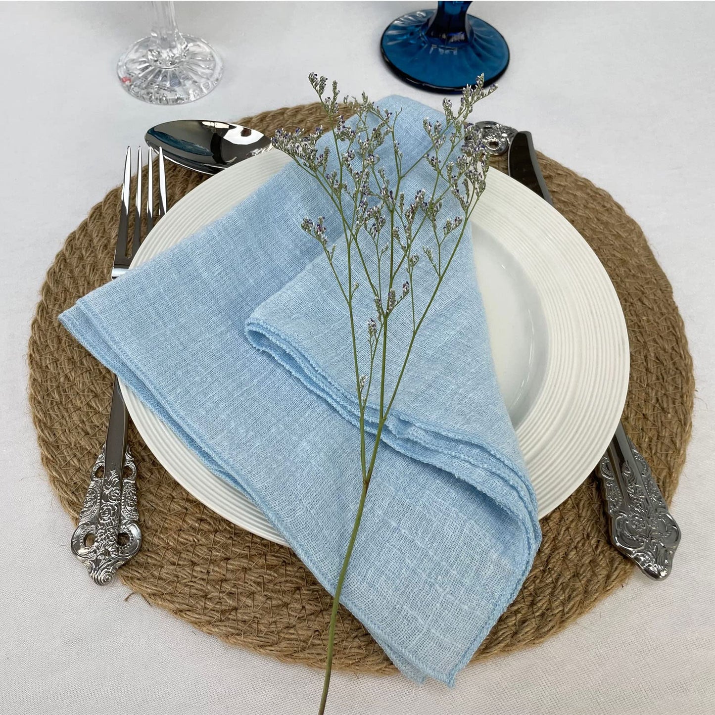4PCS Decoration Mariage Gauze Crepe Cloth Napkins Pure Cotton Fabric Wedding Decor Everyday Use Dinner Tea Towel Table Village