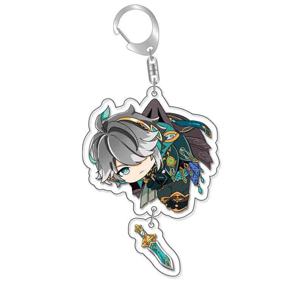 Anime Genshin Impact Keychain Cartoon Cosplay Keychains with pendant metal Car key chain Key Ring Men Women Baby Jewelry Gift