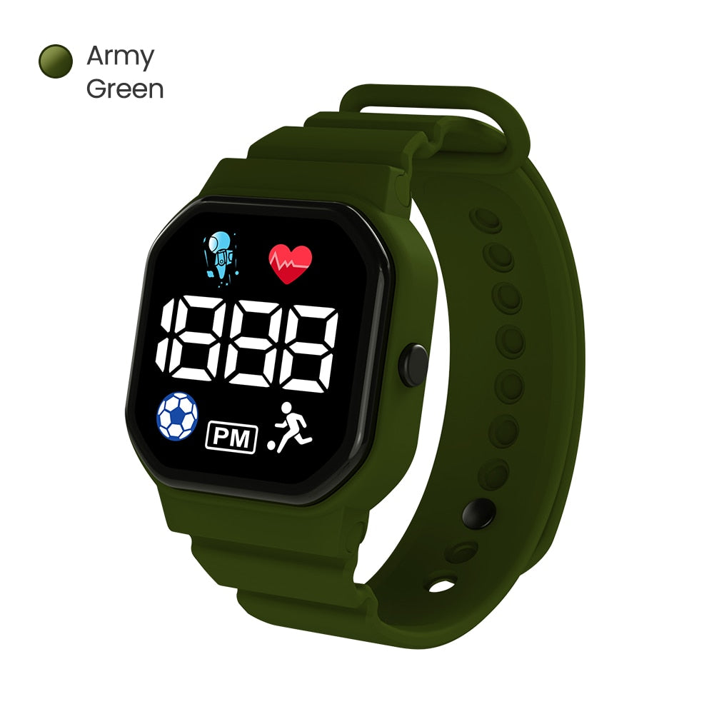 Twitch Children Kids Watch Wristwatch Boy Girls Sport LED Simple Color Silicone Strap Kids Watches Student Gift For Wholesale