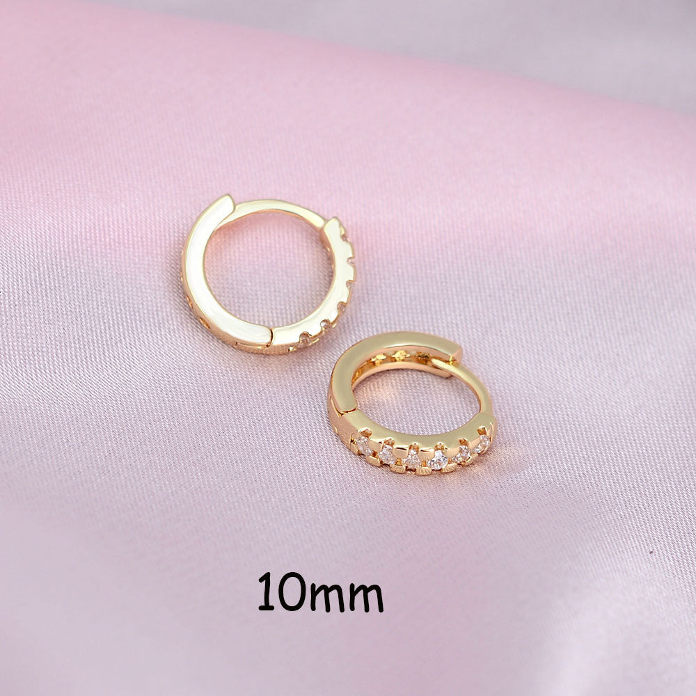 Rainbow CZ Huggies Hoop Earrings Girl Tiny Rings Cartilage Small Helix Piercing Tragus Conch Earlobe Circle Men Hoops Arete